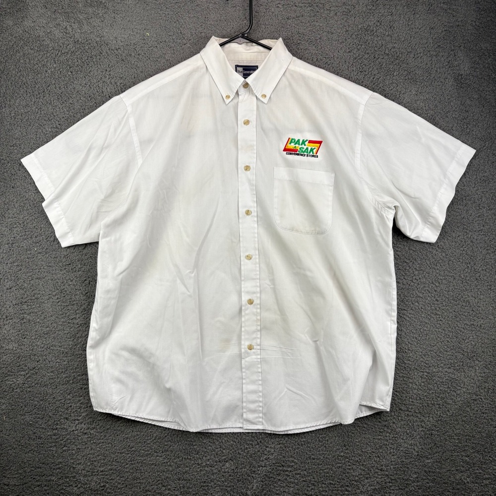 Pak Sak Convenience Store Mens XL Short Sleeve Button Up Shirt Employee Uniform